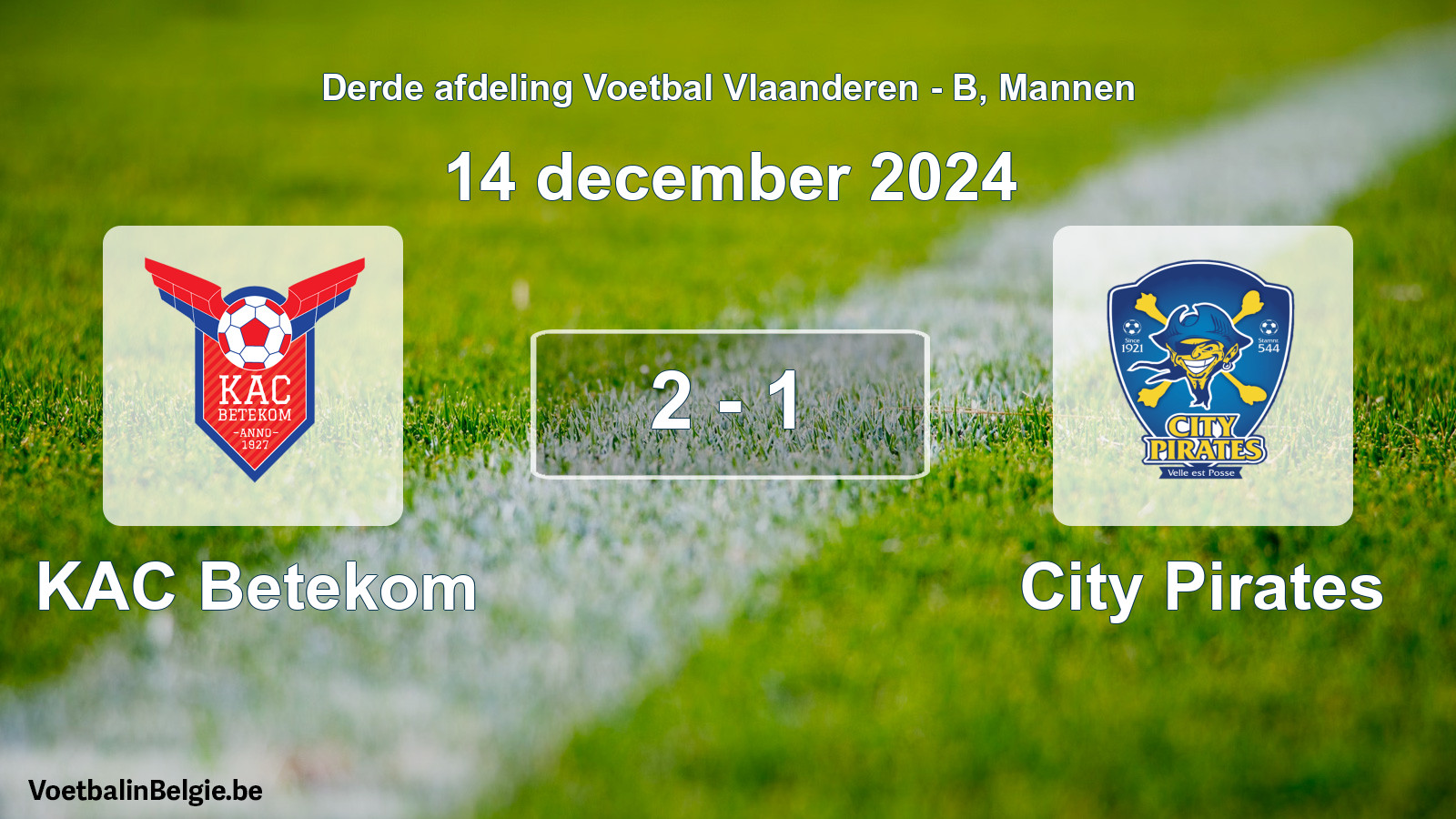 Gespeelde wedstrijd mannenvoetbal: KAC Betekom - City Pirates 2 - 1 (14 december 2024)