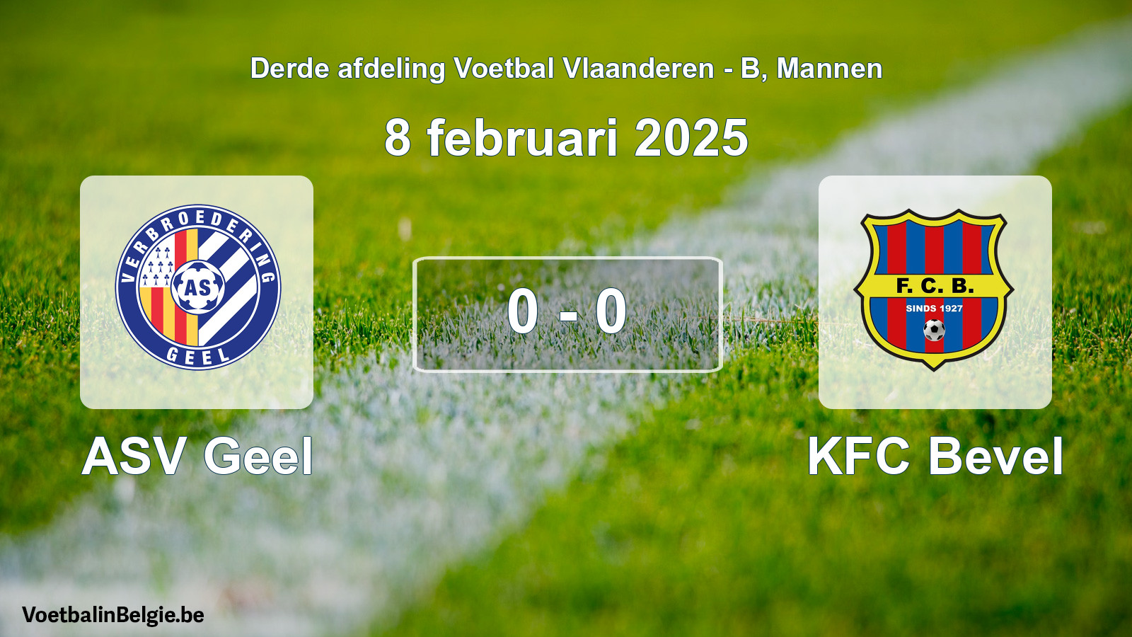 Gespeelde wedstrijd mannenvoetbal: ASV Geel - KFC Bevel 0 - 0 (8 februari 2025)