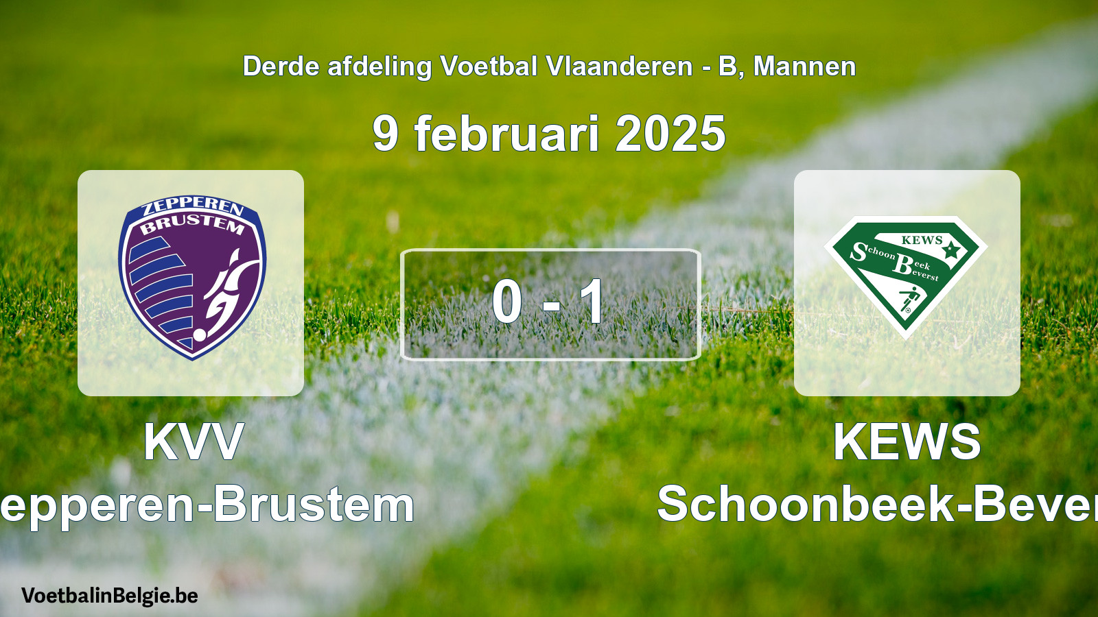 Gespeelde wedstrijd mannenvoetbal: KVV Zepperen-Brustem - KEWS Schoonbeek-Beverst 0 - 1 (9 februari 2025)