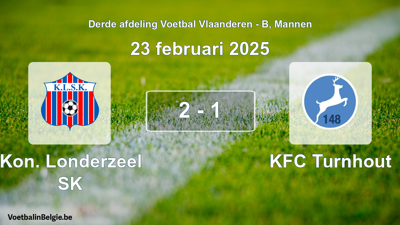 Gespeelde wedstrijd mannenvoetbal: Kon. Londerzeel SK - KFC Turnhout 2 - 1 (23 februari 2025)