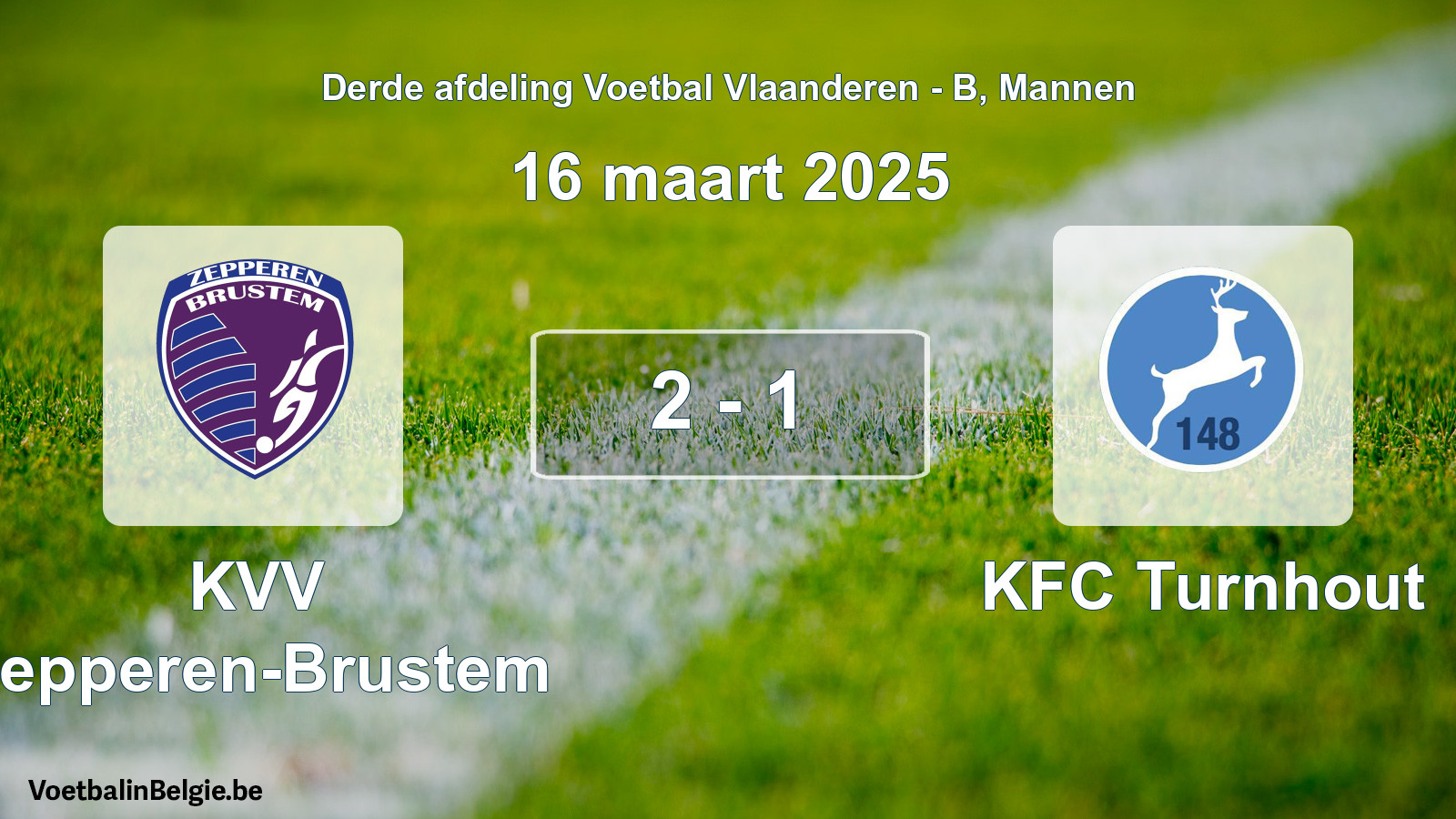 Gespeelde wedstrijd mannenvoetbal: KVV Zepperen-Brustem - KFC Turnhout 2 - 1 (16 maart 2025)