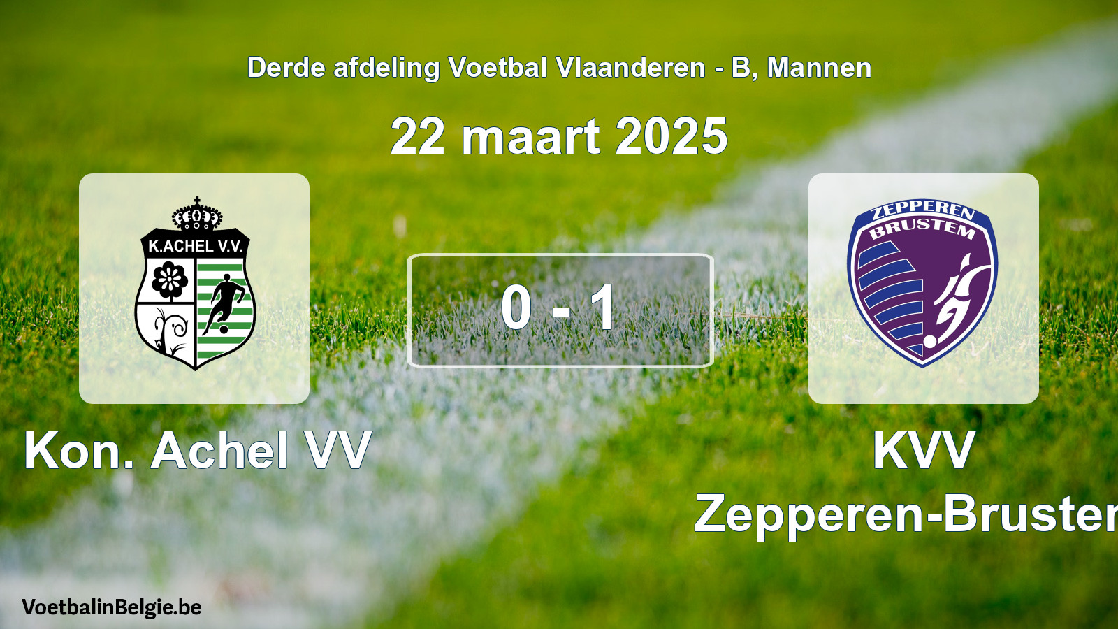 Gespeelde wedstrijd mannenvoetbal: Kon. Achel VV - KVV Zepperen-Brustem 0 - 1 (22 maart 2025)