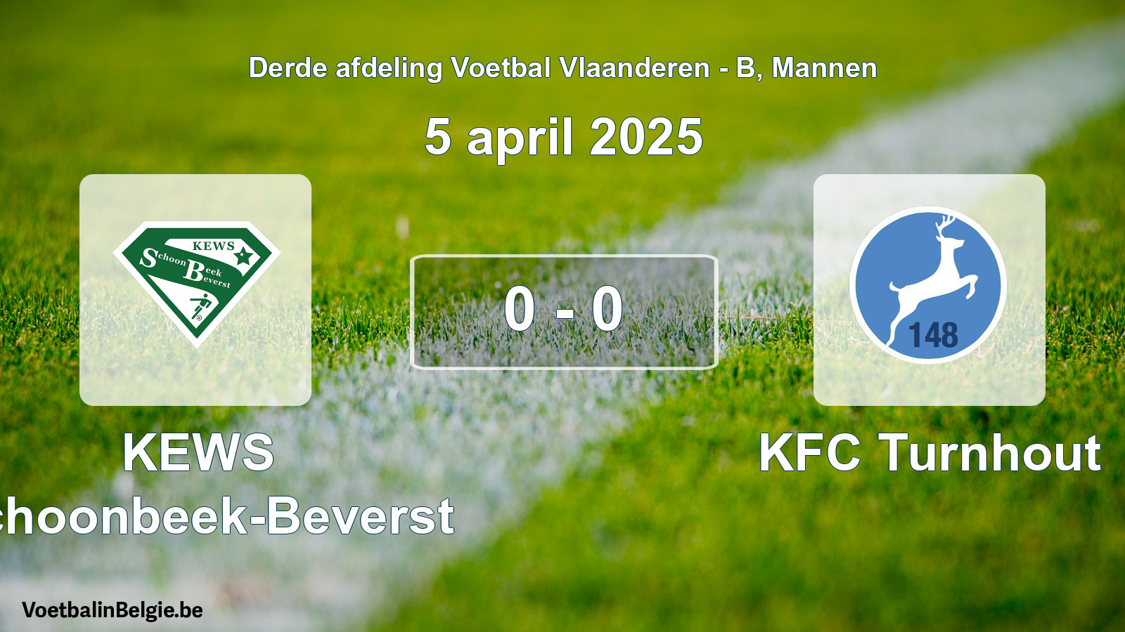 Gespeelde wedstrijd mannenvoetbal: KEWS Schoonbeek-Beverst - KFC Turnhout 0 - 0 (5 april 2025)