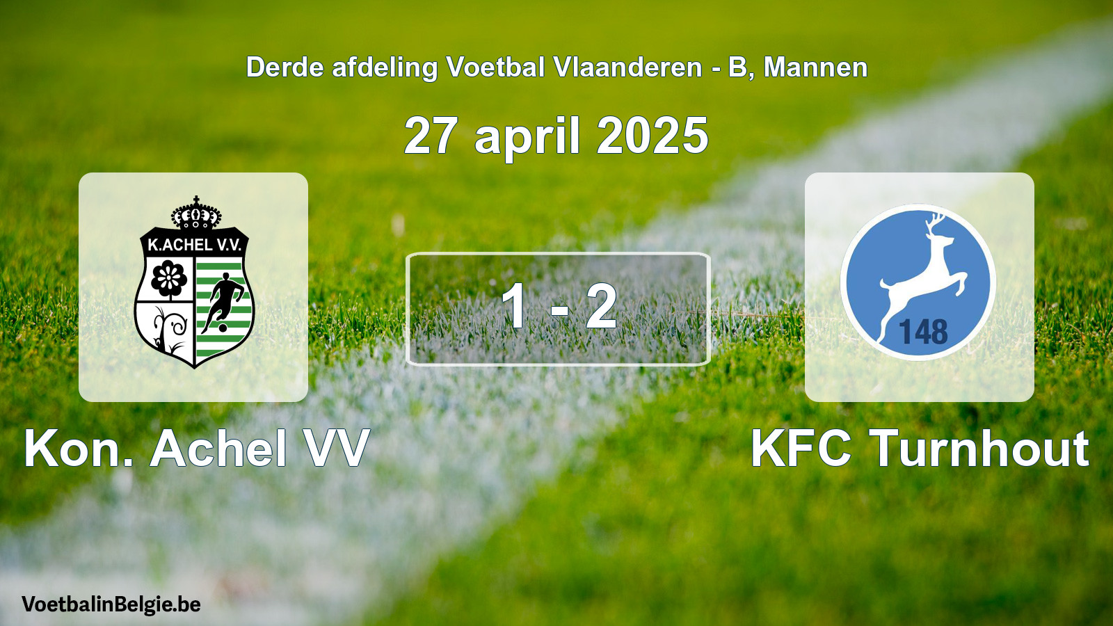 Gespeelde wedstrijd mannenvoetbal: Kon. Achel VV - KFC Turnhout 1 - 2 (27 april 2025)