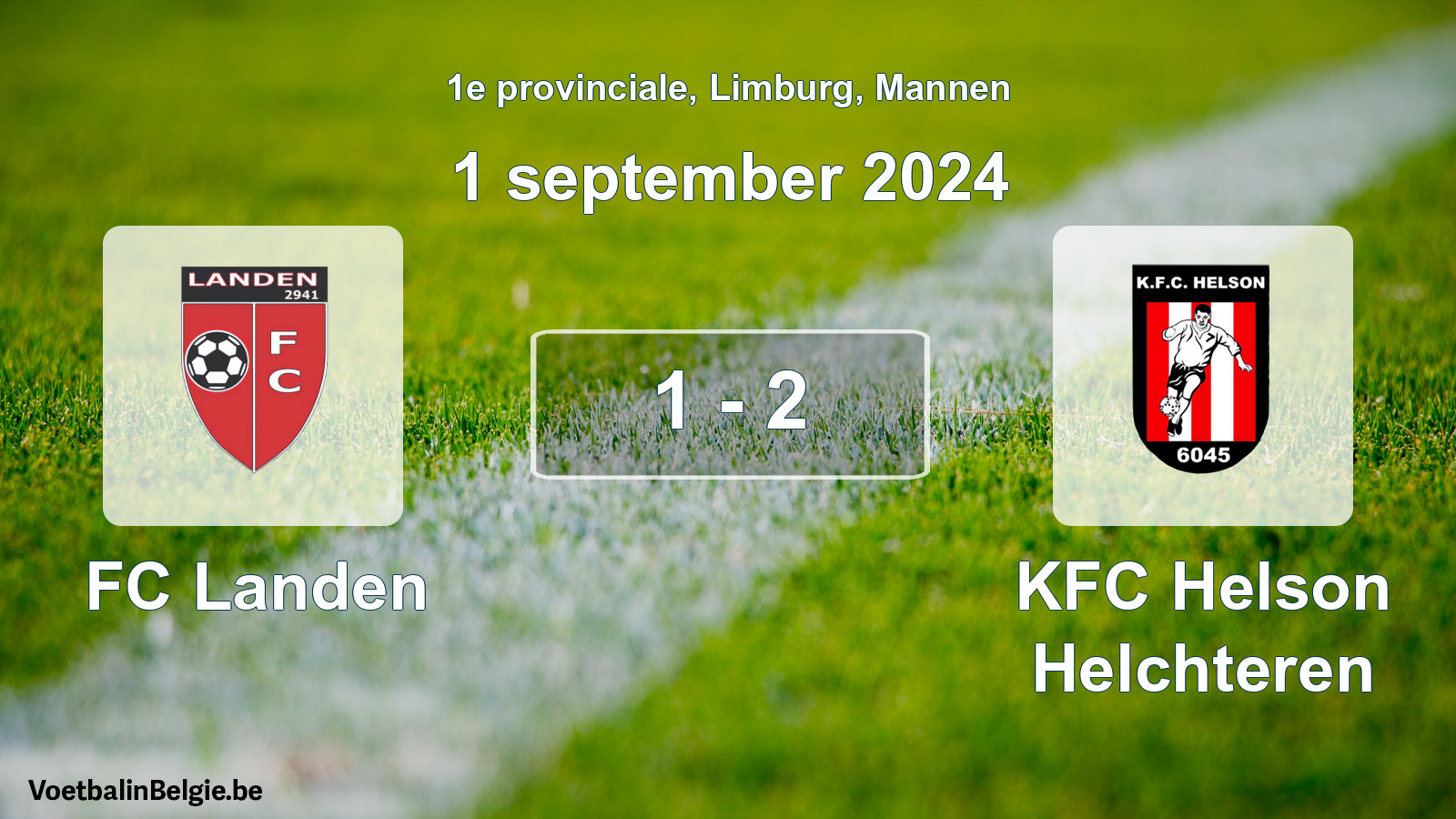 Gespeelde wedstrijd mannenvoetbal: FC Landen - KFC Helson Helchteren 1 - 2 (1 september 2024)