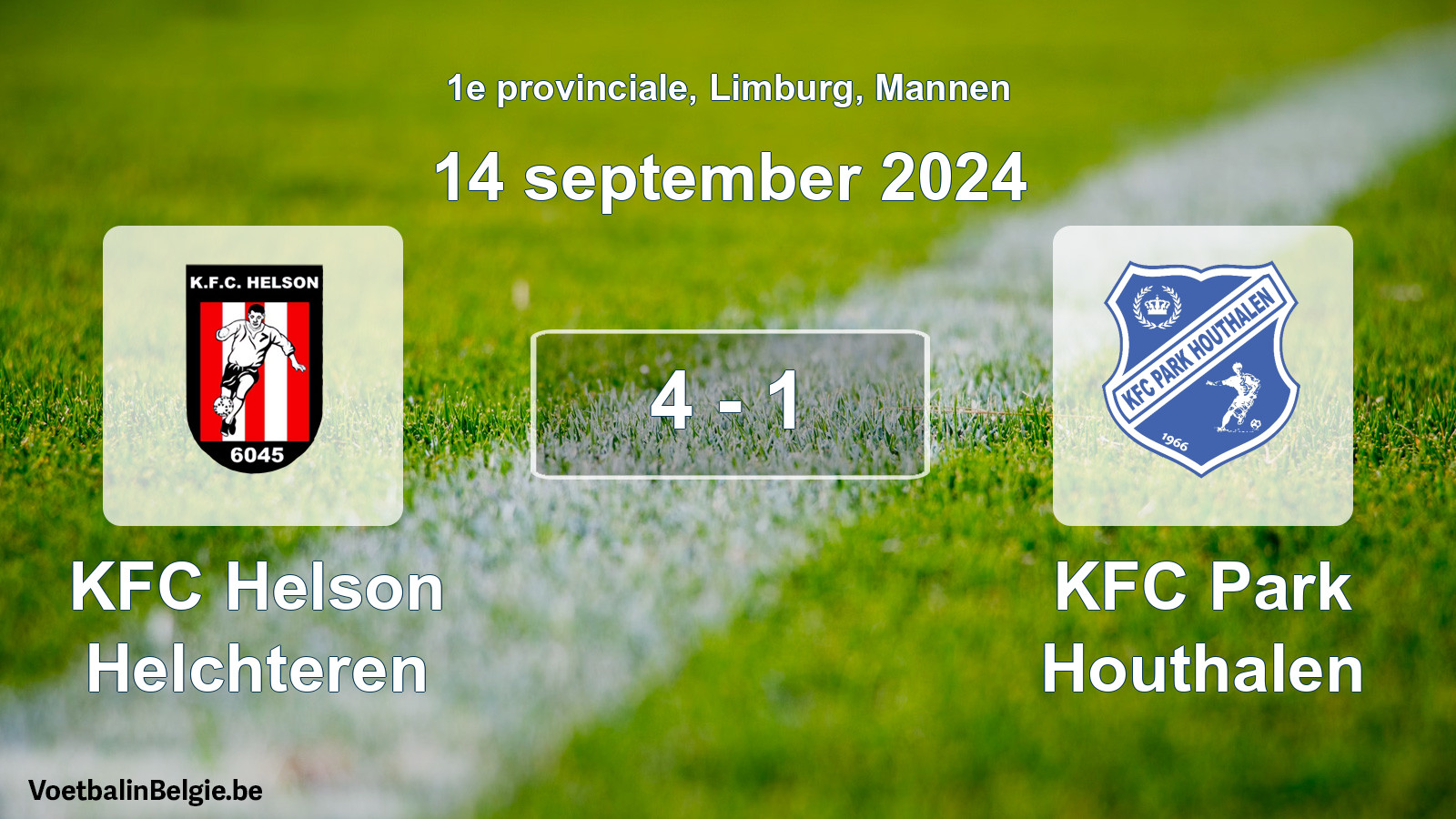Gespeelde wedstrijd mannenvoetbal: KFC Helson Helchteren - KFC Park Houthalen 4 - 1 (14 september 2024)