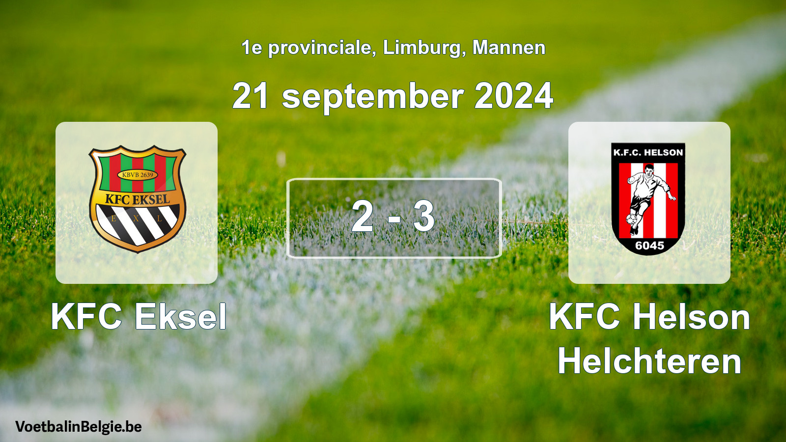 Gespeelde wedstrijd mannenvoetbal: KFC Eksel - KFC Helson Helchteren 2 - 3 (21 september 2024)