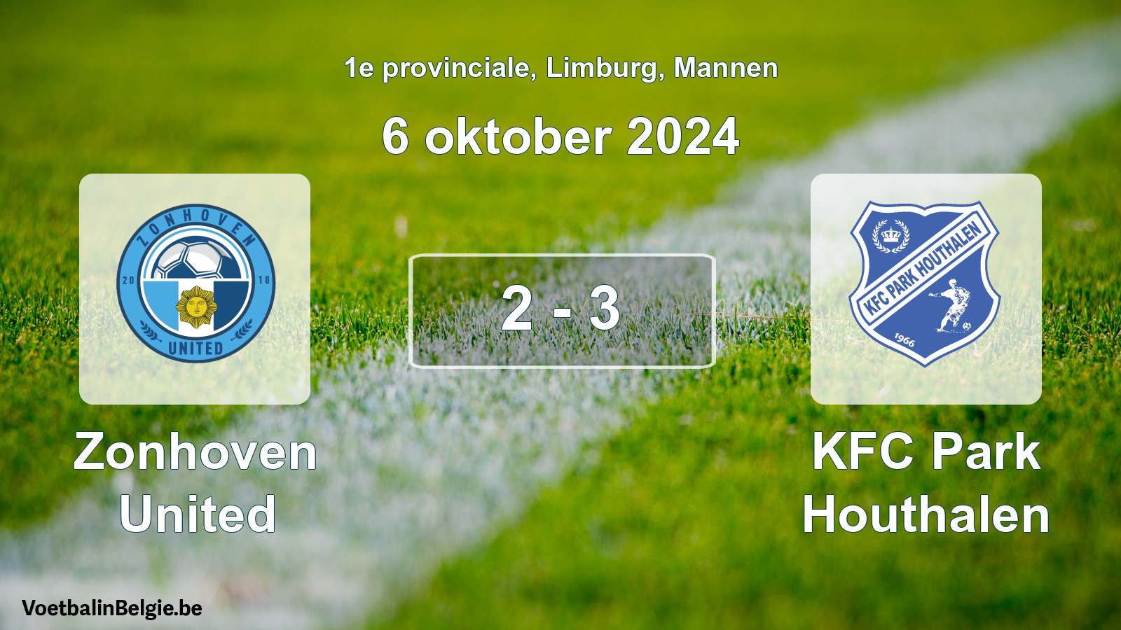 Gespeelde wedstrijd mannenvoetbal: Zonhoven United - KFC Park Houthalen 2 - 3 (6 oktober 2024)