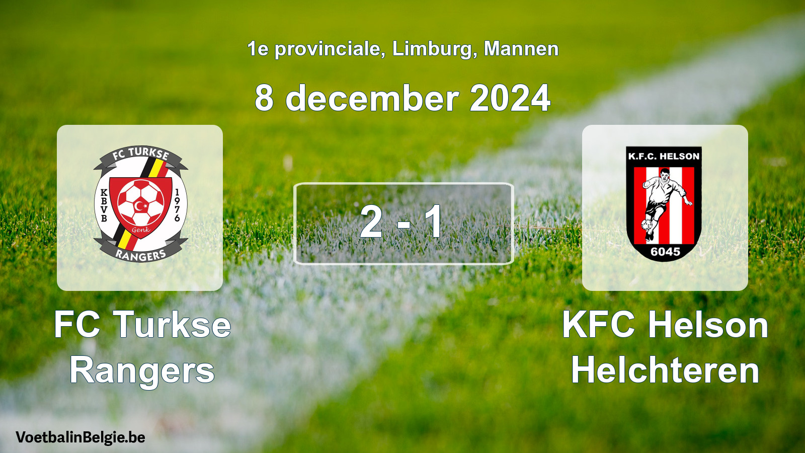 Gespeelde wedstrijd mannenvoetbal: FC Turkse Rangers - KFC Helson Helchteren 2 - 1 (8 december 2024)