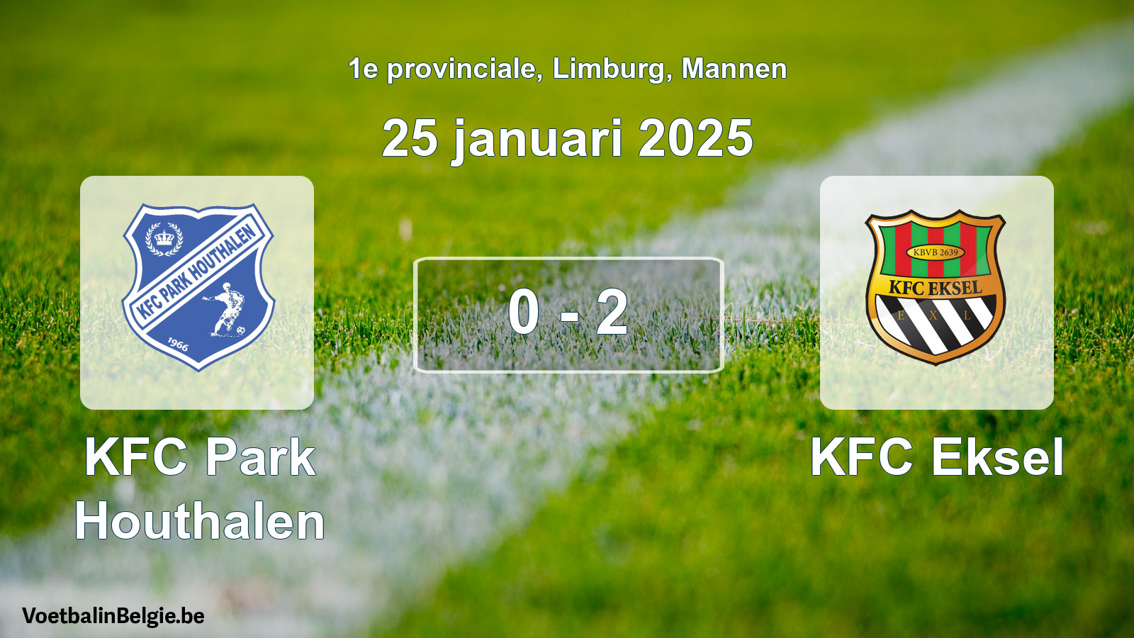 Gespeelde wedstrijd mannenvoetbal: KFC Park Houthalen - KFC Eksel 0 - 2 (25 januari 2025)