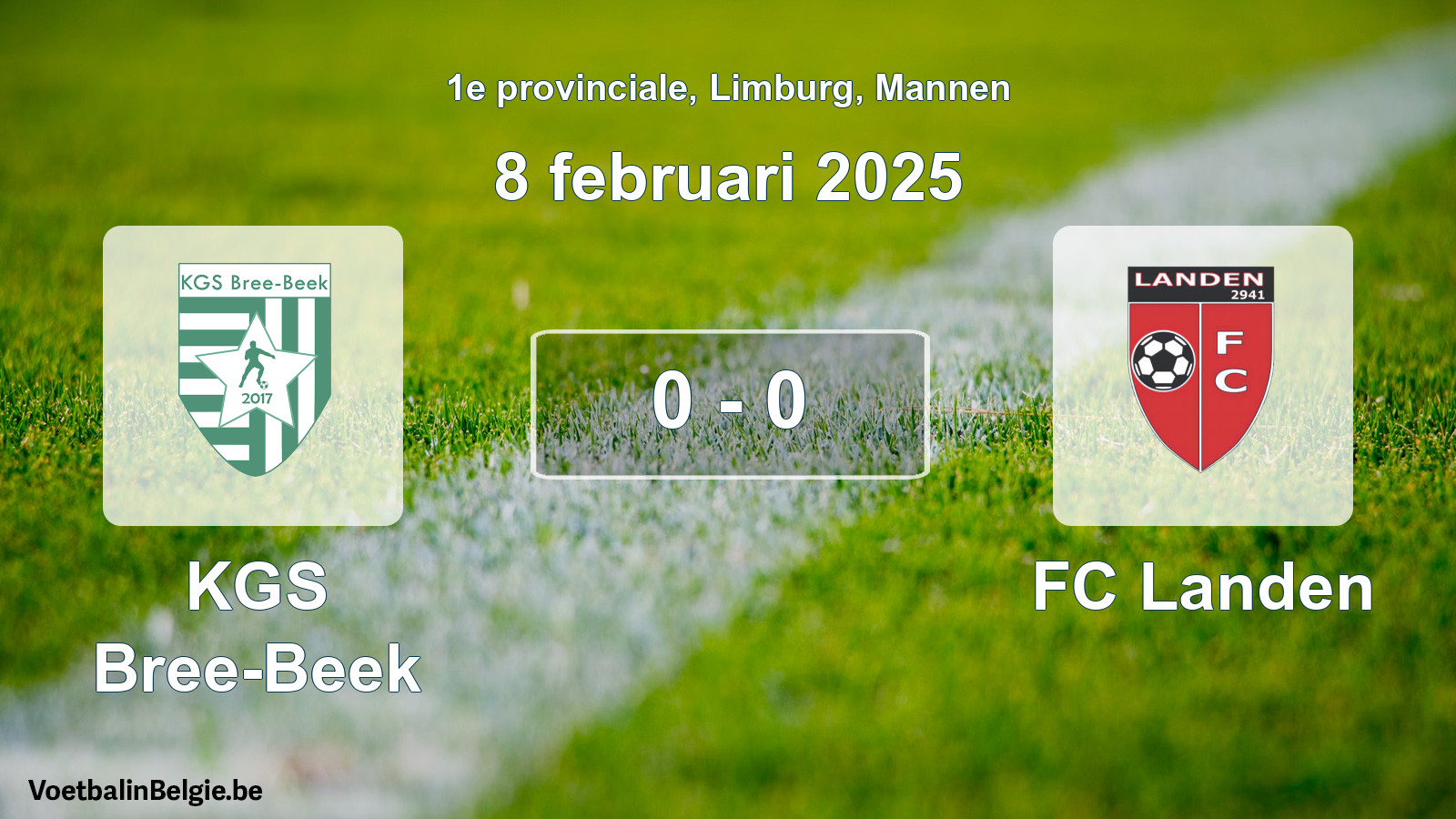 Gespeelde wedstrijd mannenvoetbal: KGS Bree-Beek - FC Landen 0 - 0 (8 februari 2025)