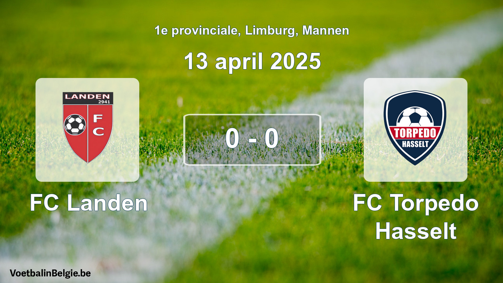 Played match men football: FC Landen - FC Torpedo Hasselt 0 - 0 (13 April 2025)