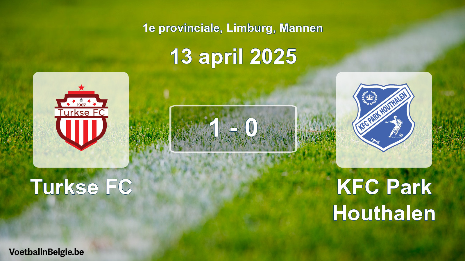 Gespeelde wedstrijd mannenvoetbal: Turkse FC - KFC Park Houthalen 1 - 0 (13 april 2025)