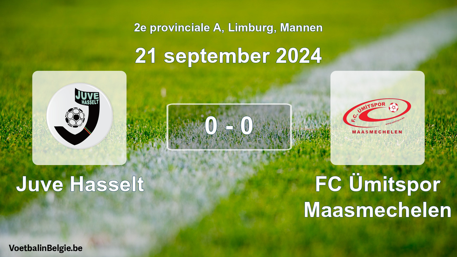 Gespeelde wedstrijd mannenvoetbal: Juve Hasselt - FC Ümitspor Maasmechelen 0 - 0 (21 september 2024)