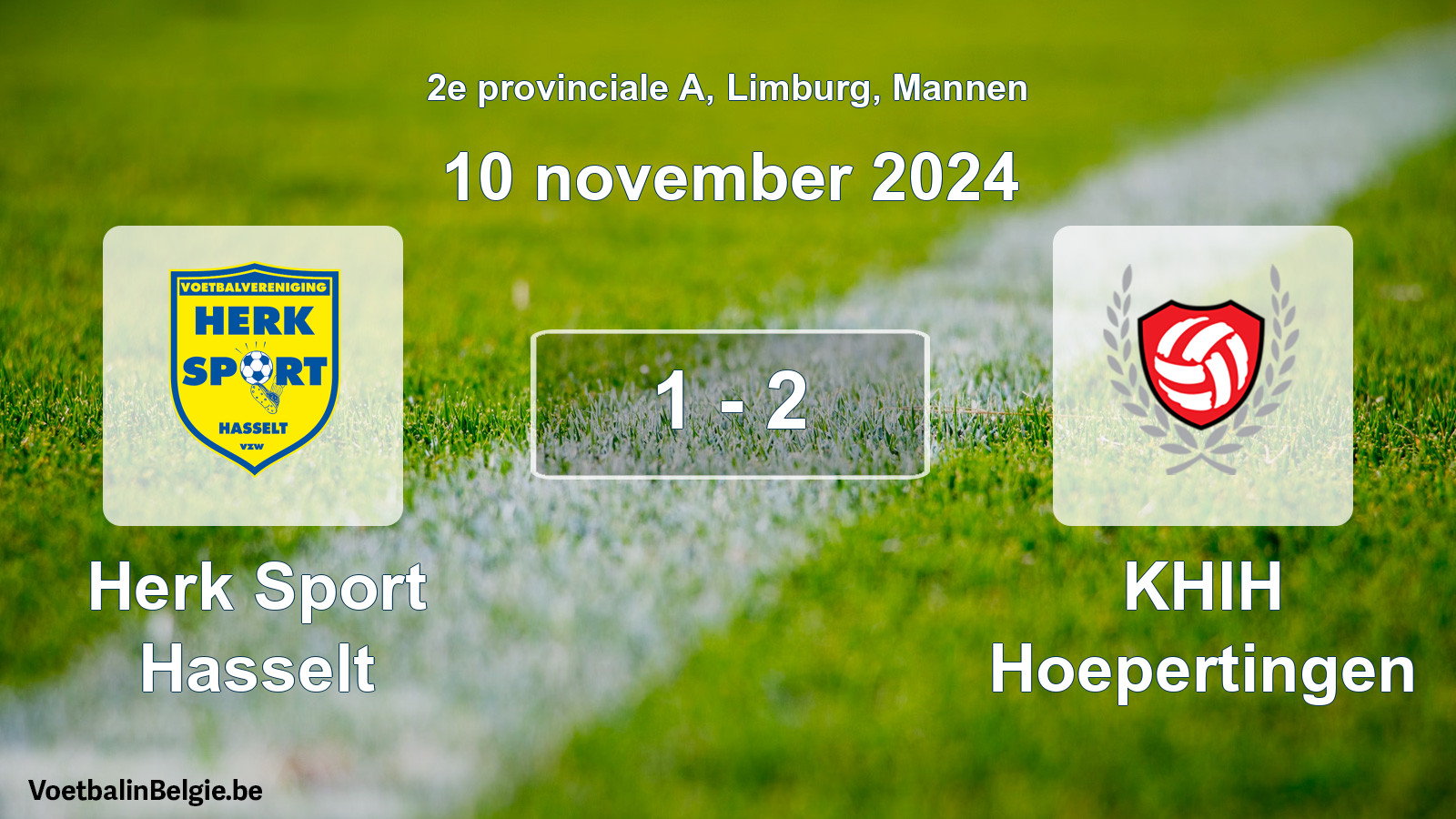 Gespeelde wedstrijd mannenvoetbal: Herk Sport Hasselt - KHIH Hoepertingen 1 - 2 (10 november 2024)