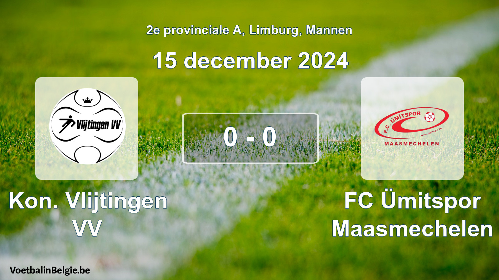 Gespeelde wedstrijd mannenvoetbal: Kon. Vlijtingen VV - FC Ümitspor Maasmechelen 0 - 0 (15 december 2024)