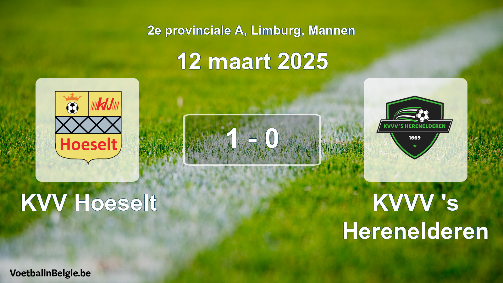 Played match men football: KVV Hoeselt - KVVV 's Herenelderen 1 - 0 (12 March 2025)