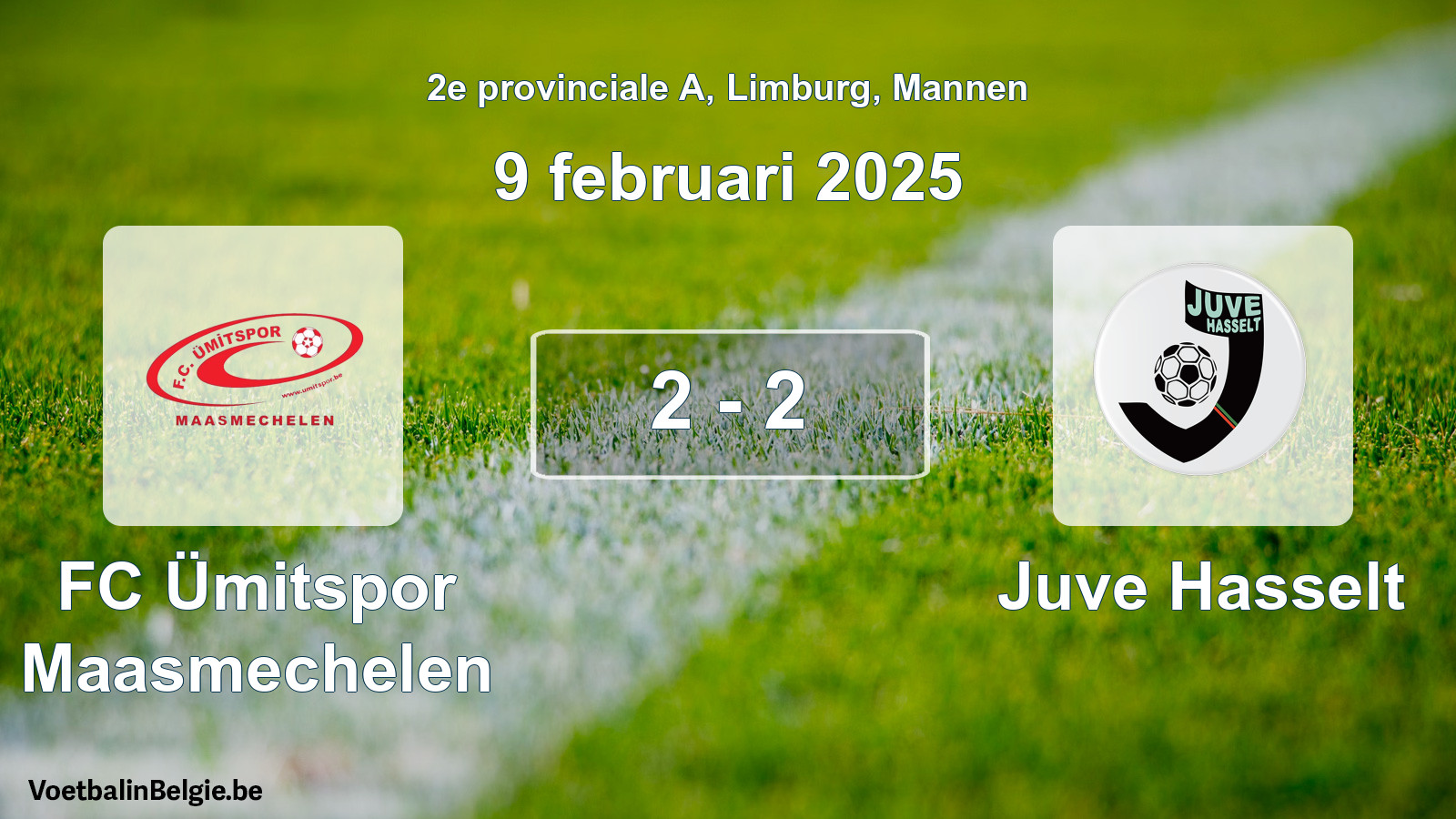 Gespeelde wedstrijd mannenvoetbal: FC Ümitspor Maasmechelen - Juve Hasselt 2 - 2 (9 februari 2025)