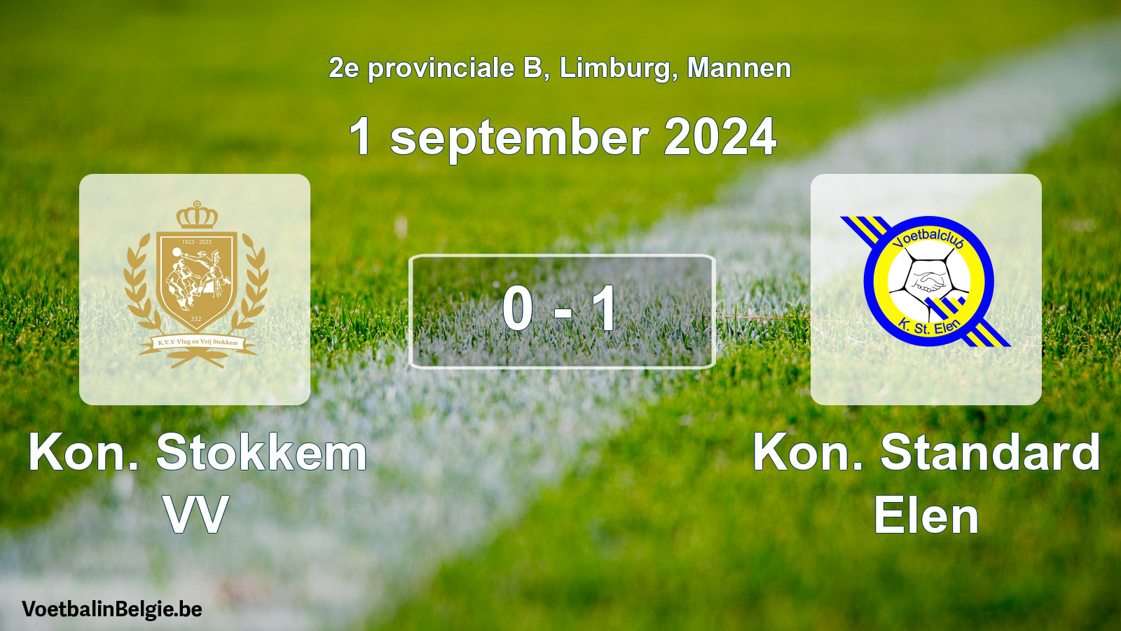 Gespeelde wedstrijd mannenvoetbal: Kon. Stokkem VV - Kon. Standard Elen 0 - 1 (1 september 2024)