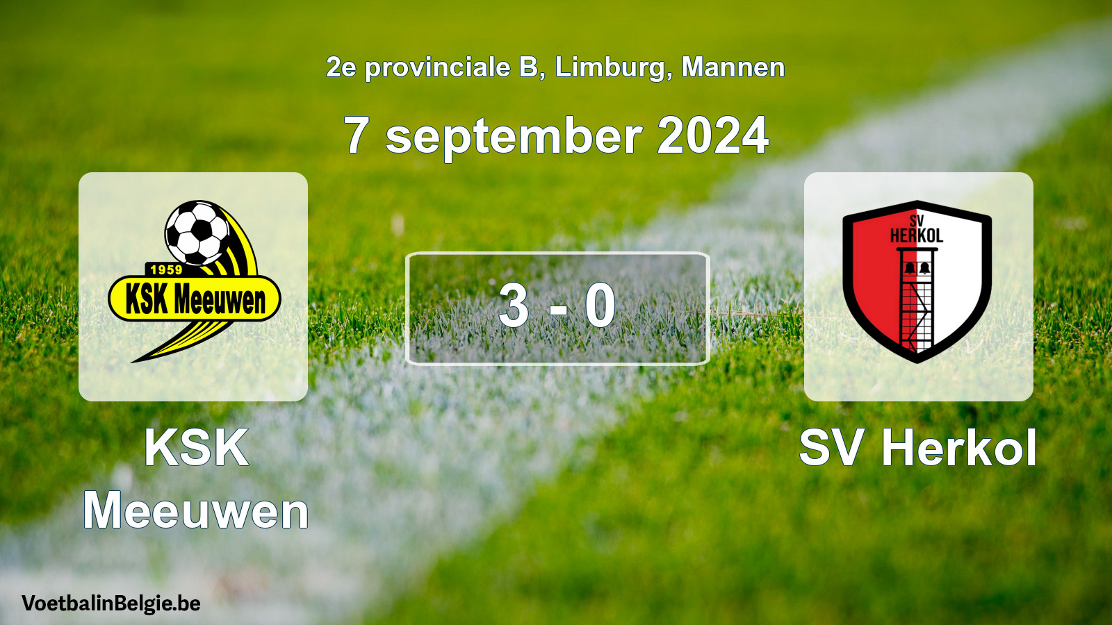 Played match men football: KSK Meeuwen - SV Herkol 3 - 0 (7 September 2024)