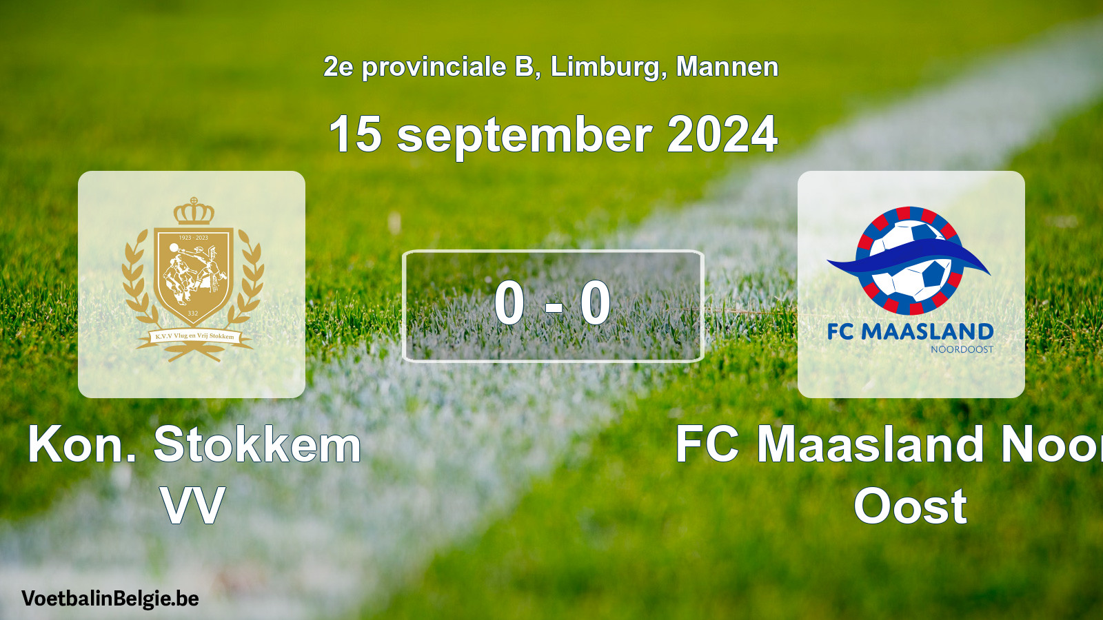 Gespeelde wedstrijd mannenvoetbal: Kon. Stokkem VV - FC Maasland Noord Oost 0 - 0 (15 september 2024)
