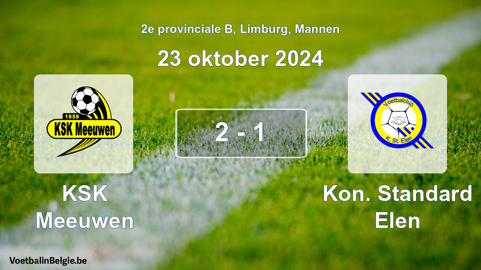 Gespeelde wedstrijd mannenvoetbal: KSK Meeuwen - Kon. Standard Elen 2 - 1 (23 oktober 2024)