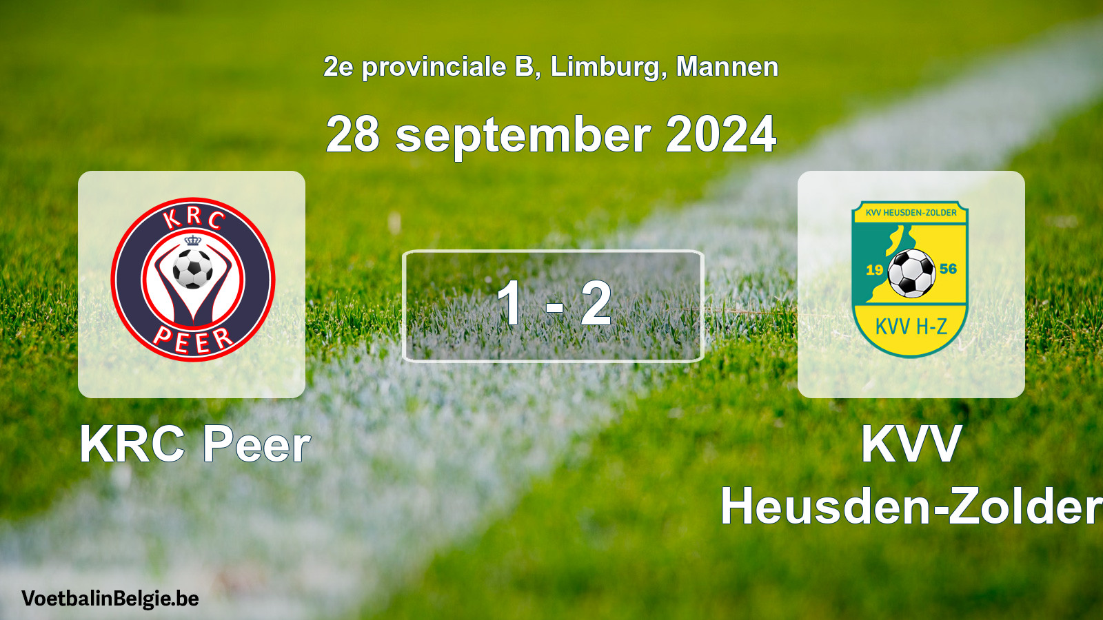Played match men football: KRC Peer - KVV Heusden-Zolder 1 - 2 (28 September 2024)