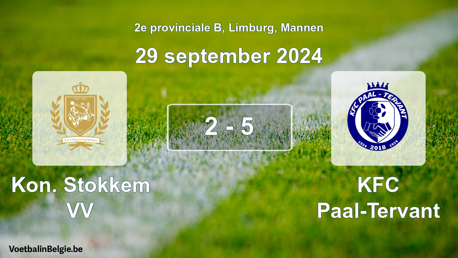 Gespeelde wedstrijd mannenvoetbal: Kon. Stokkem VV - KFC Paal-Tervant 2 - 5 (29 september 2024)