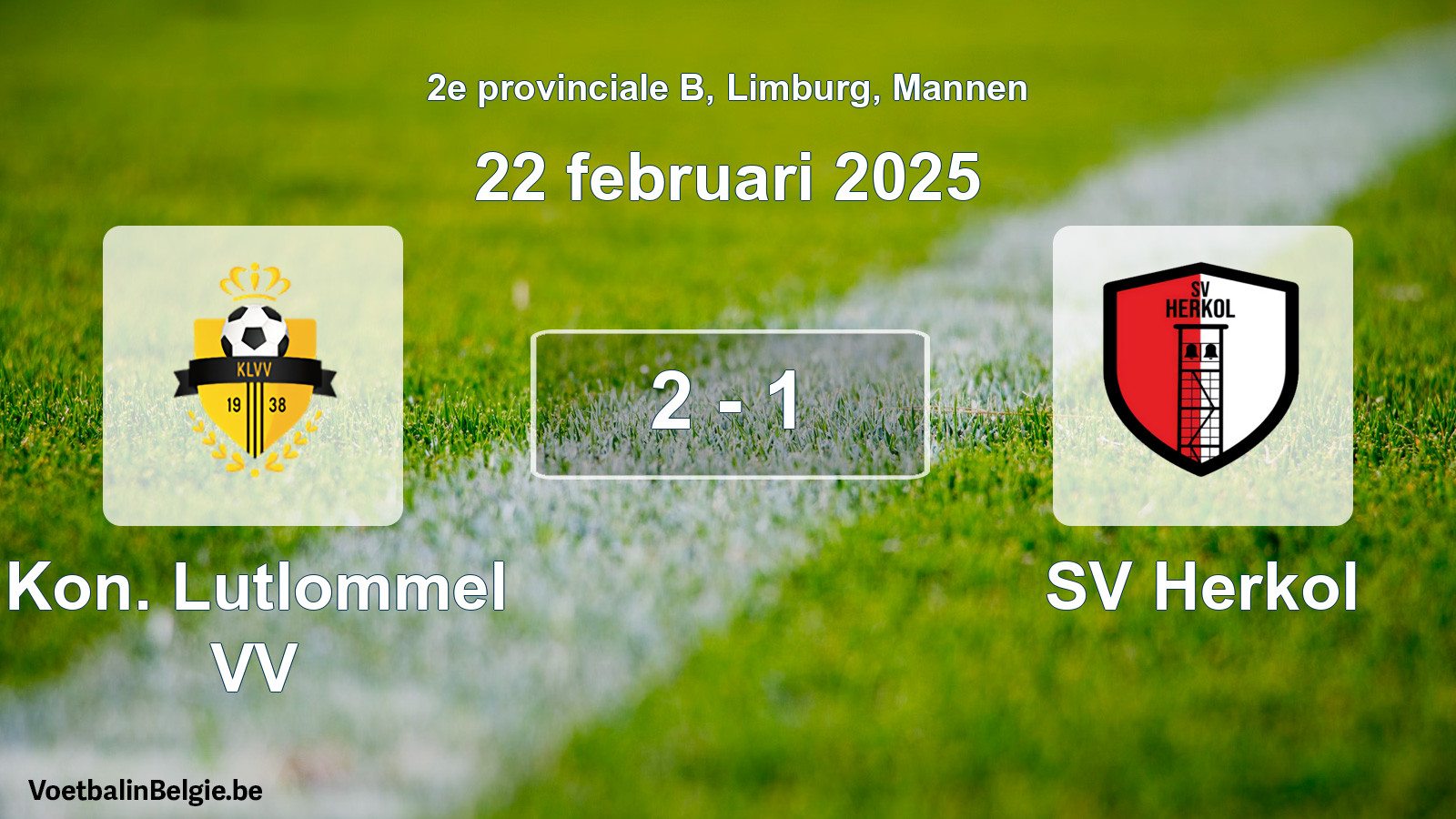 Gespeelde wedstrijd mannenvoetbal: Kon. Lutlommel VV - SV Herkol 2 - 1 (22 februari 2025)
