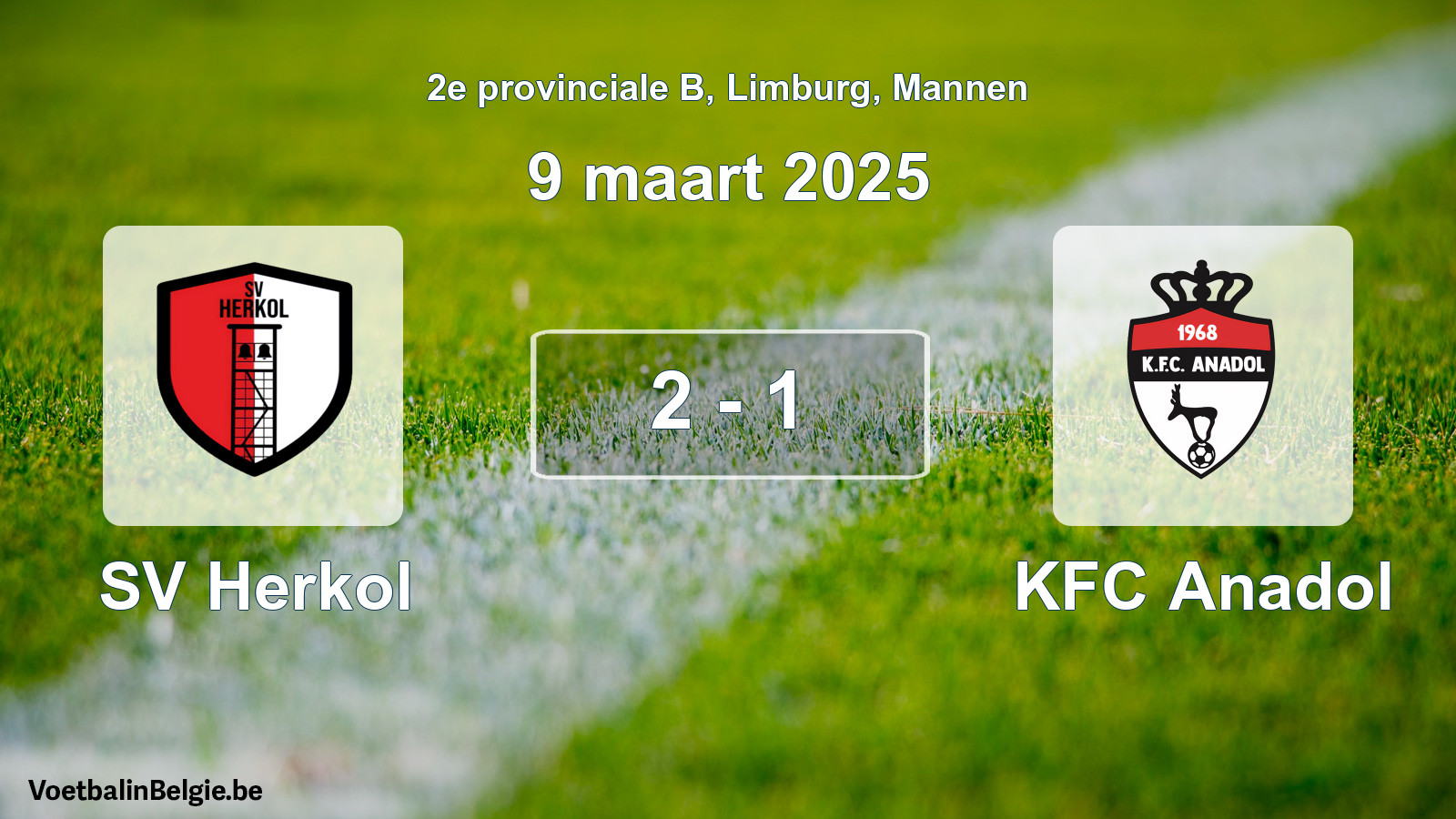 Gespeelde wedstrijd mannenvoetbal: SV Herkol - KFC Anadol 2 - 1 (9 maart 2025)