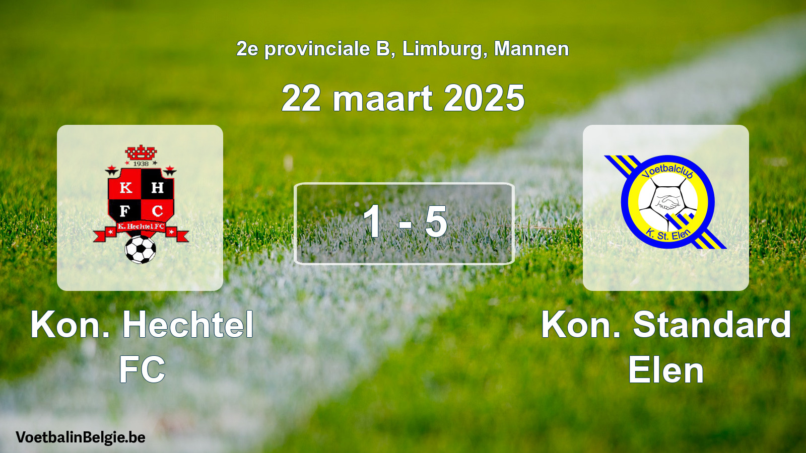Gespeelde wedstrijd mannenvoetbal: Kon. Hechtel FC - Kon. Standard Elen 1 - 5 (22 maart 2025)