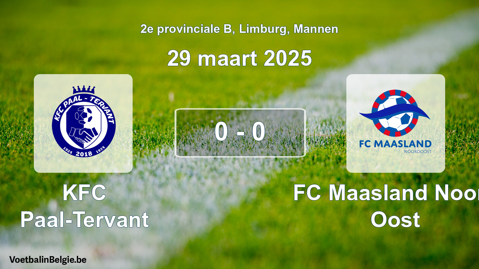 Gespeelde wedstrijd mannenvoetbal: KFC Paal-Tervant - FC Maasland Noord Oost 0 - 0 (29 maart 2025)