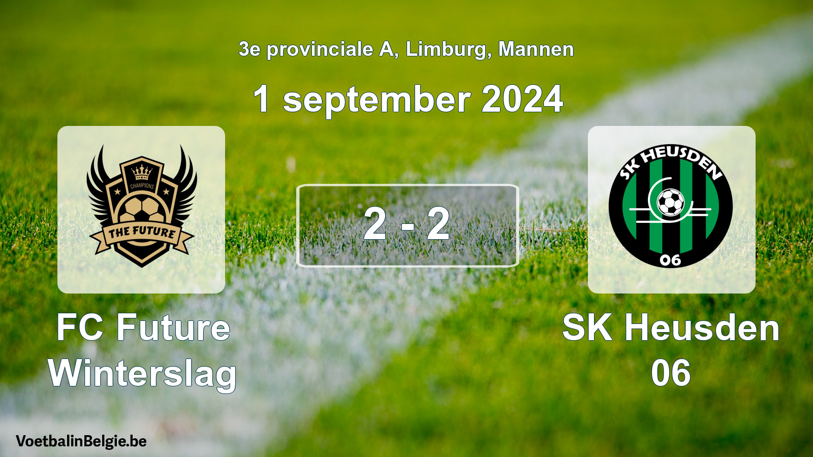 Gespeelde wedstrijd mannenvoetbal: FC Future Winterslag - SK Heusden 06 2 - 2 (1 september 2024)