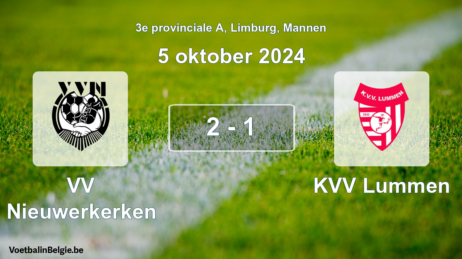 Played match men football: VV Nieuwerkerken - KVV Lummen 2 - 1 (5 October 2024)