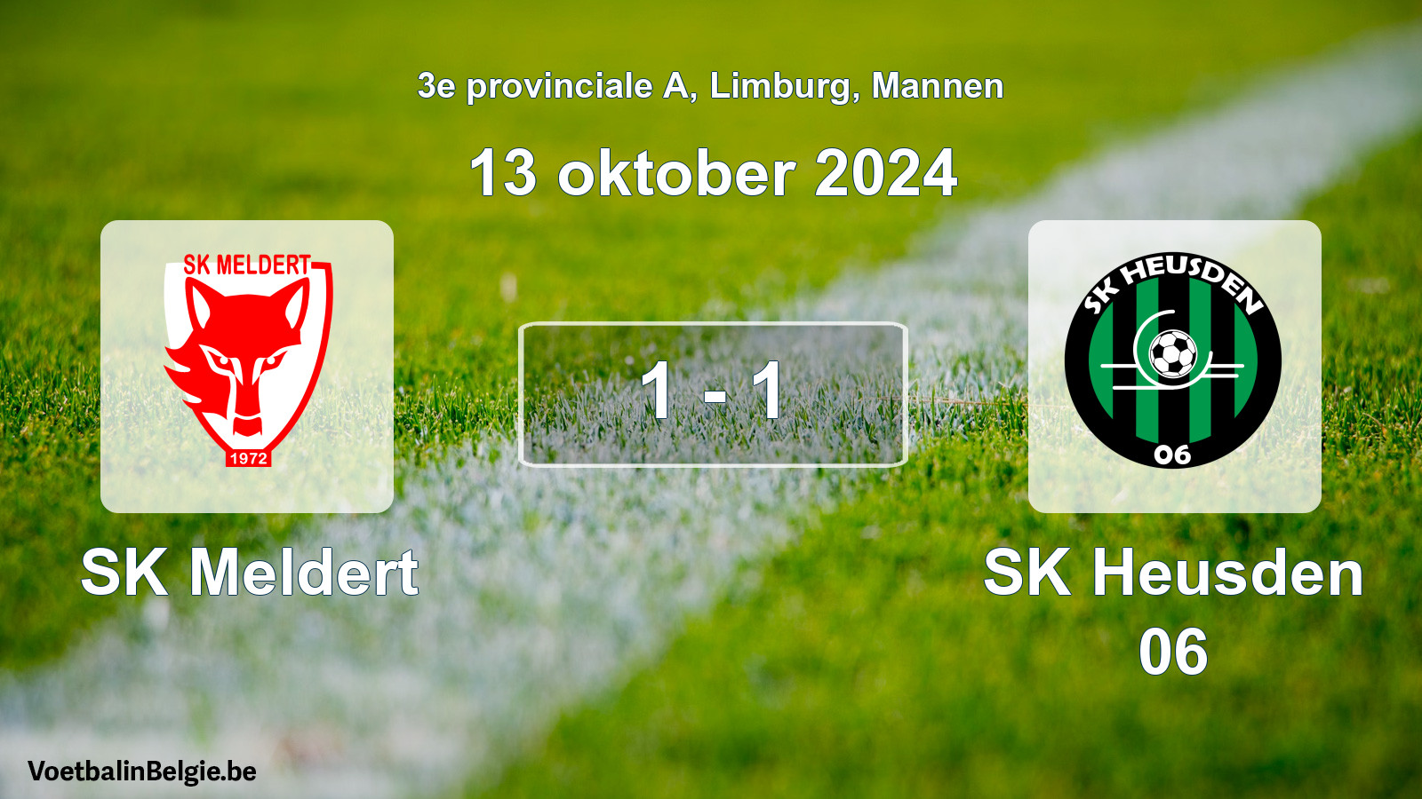 Gespeelde wedstrijd mannenvoetbal: SK Meldert - SK Heusden 06 1 - 1 (13 oktober 2024)