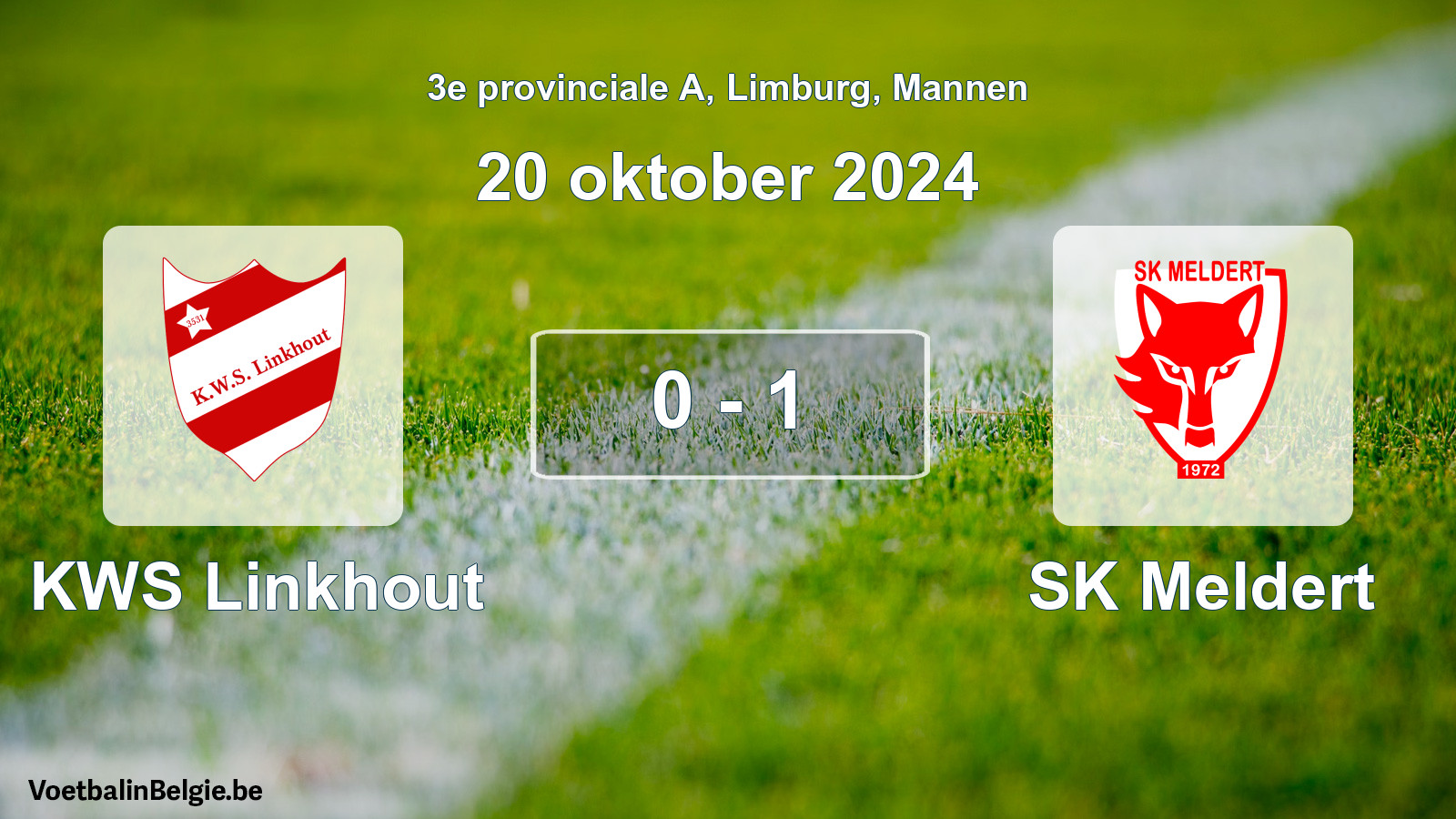 Gespeelde wedstrijd mannenvoetbal: KWS Linkhout - SK Meldert 0 - 1 (20 oktober 2024)
