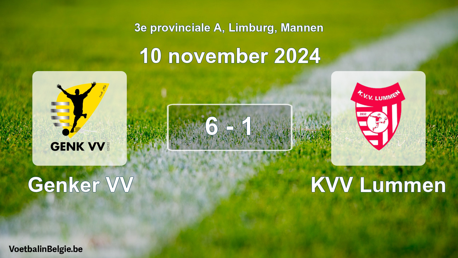 Played match men football: Genker VV - KVV Lummen 6 - 1 (10 November 2024)
