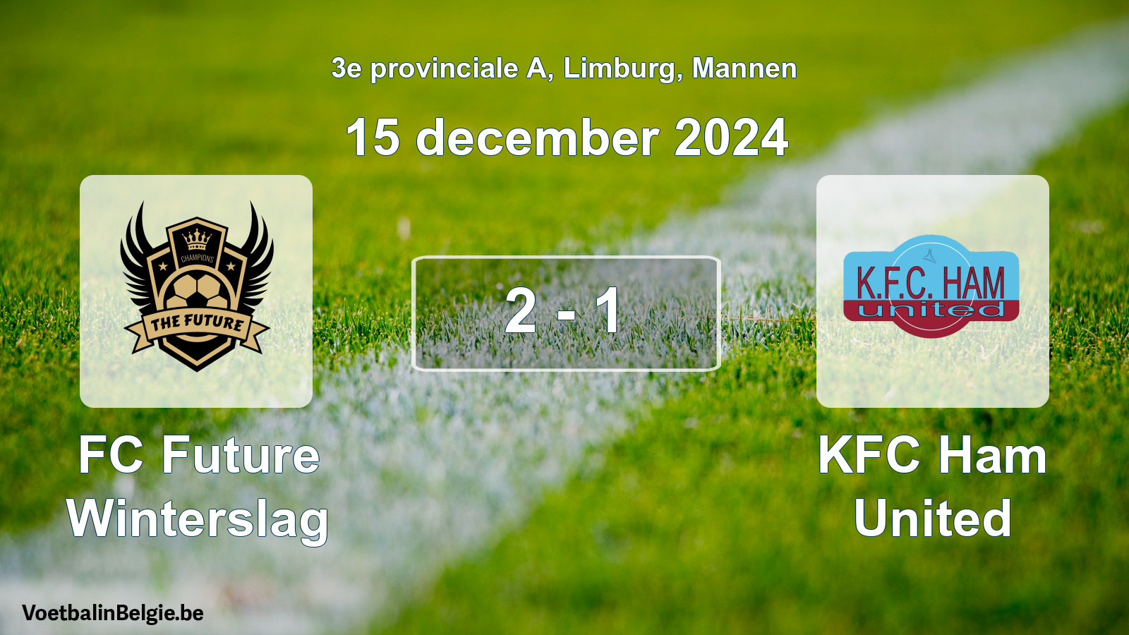 Gespeelde wedstrijd mannenvoetbal: FC Future Winterslag - KFC Ham United 2 - 1 (15 december 2024)