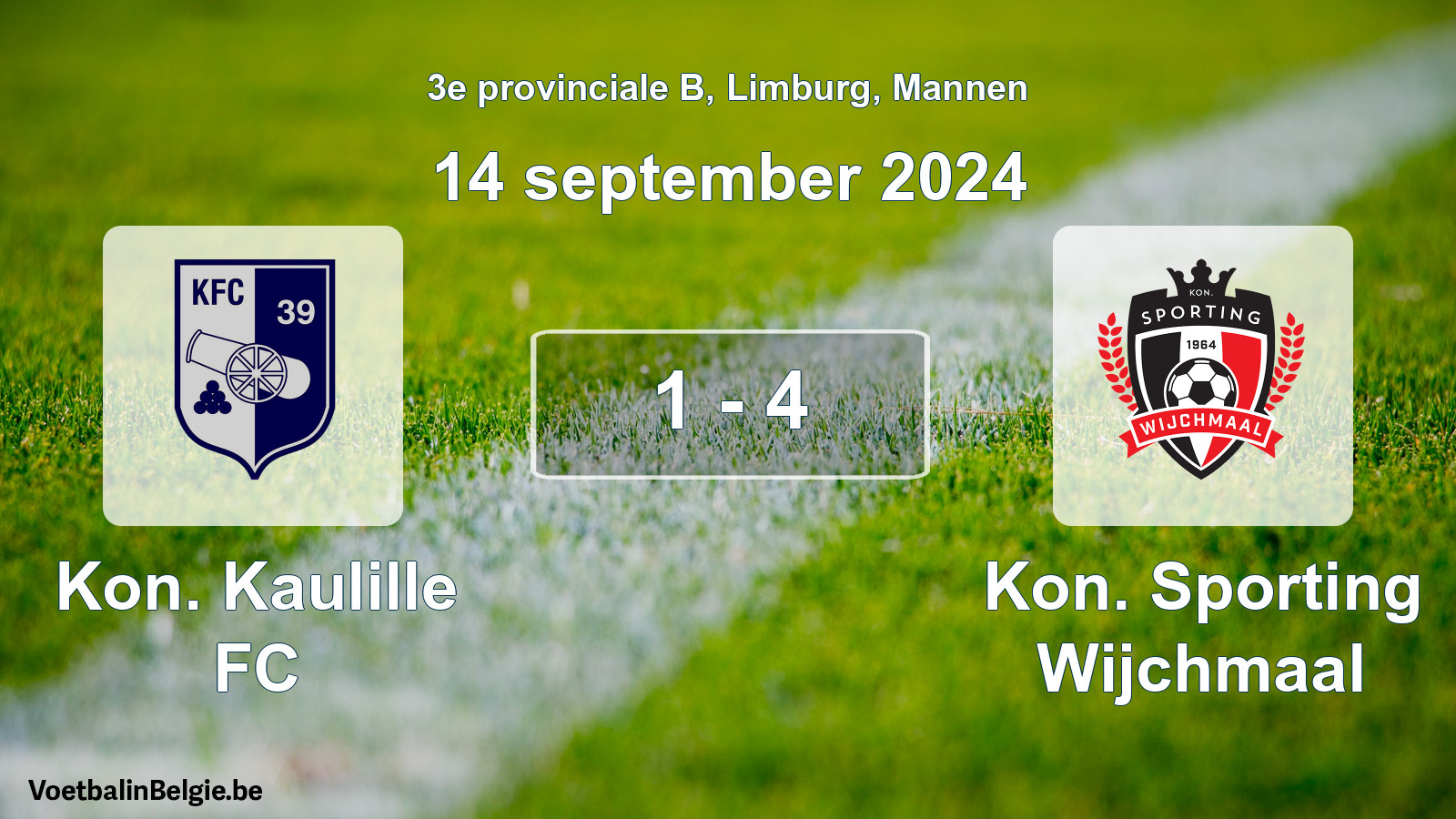 Gespeelde wedstrijd mannenvoetbal: Kon. Kaulille FC - Kon. Sporting Wijchmaal 1 - 4 (14 september 2024)