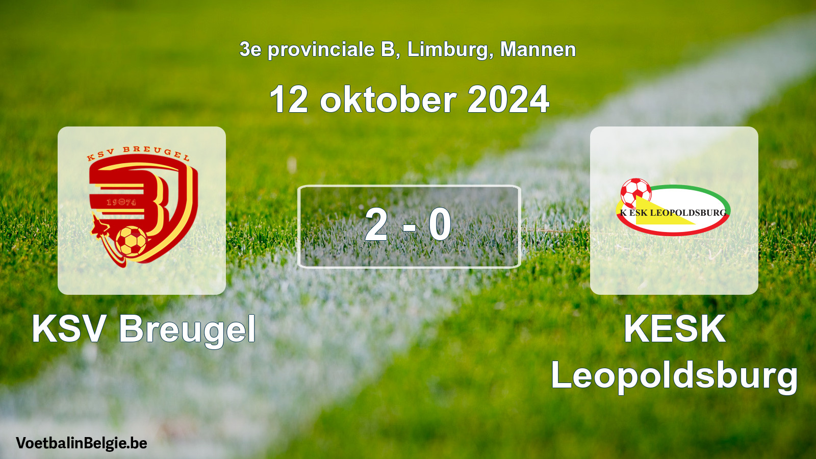 Gespeelde wedstrijd mannenvoetbal: KSV Breugel - KESK Leopoldsburg 2 - 0 (12 oktober 2024)