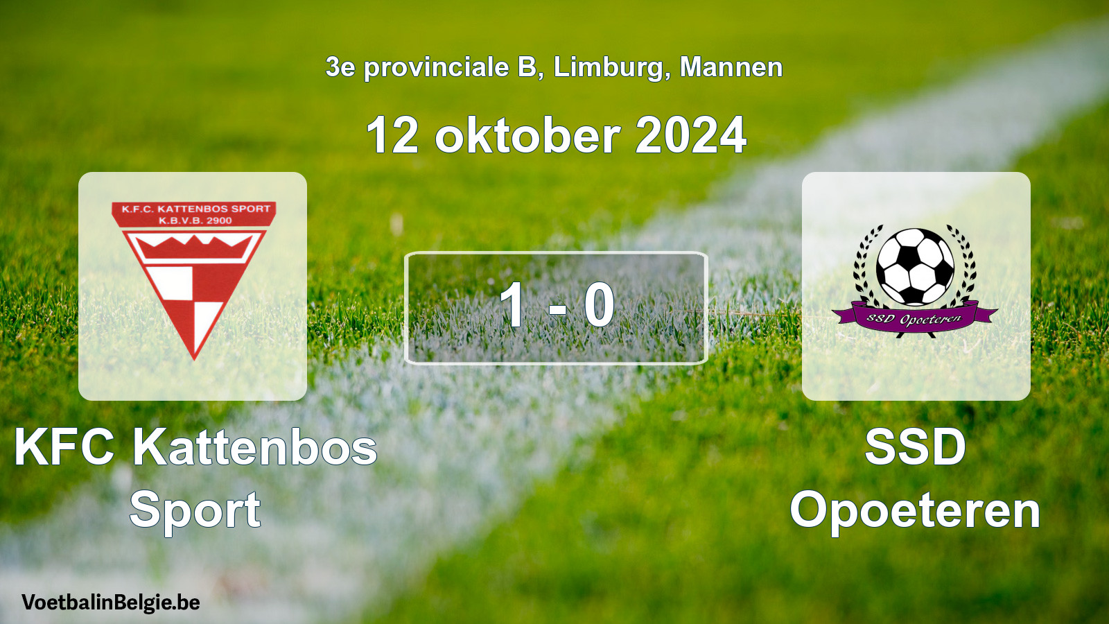 Gespeelde wedstrijd mannenvoetbal: KFC Kattenbos Sport - SSD Opoeteren 1 - 0 (12 oktober 2024)