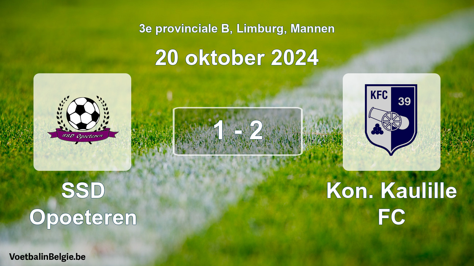 Gespeelde wedstrijd mannenvoetbal: SSD Opoeteren - Kon. Kaulille FC 1 - 2 (20 oktober 2024)