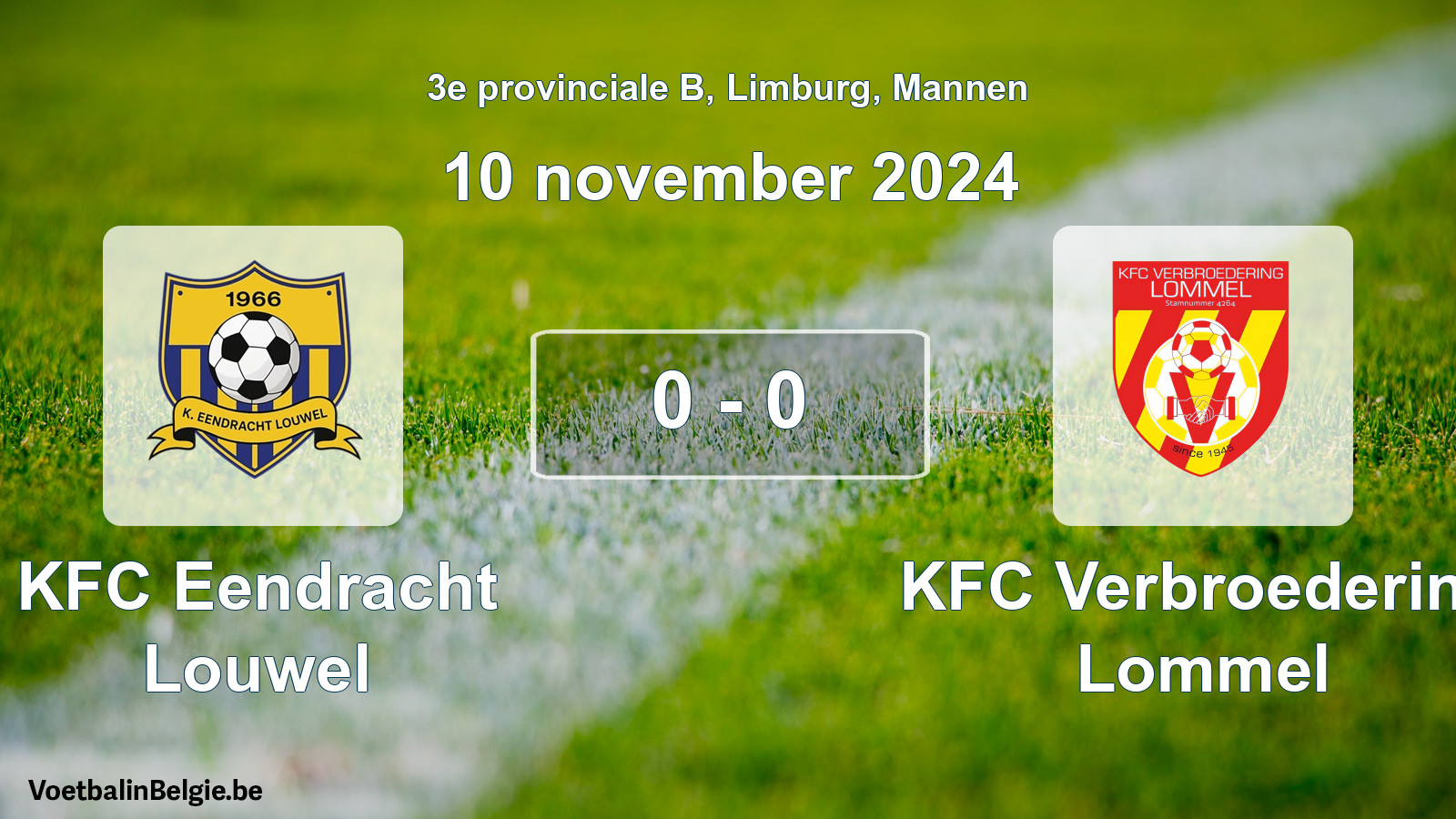 Gespeelde wedstrijd mannenvoetbal: KFC Eendracht Louwel - KFC Verbroedering Lommel 0 - 0 (10 november 2024)