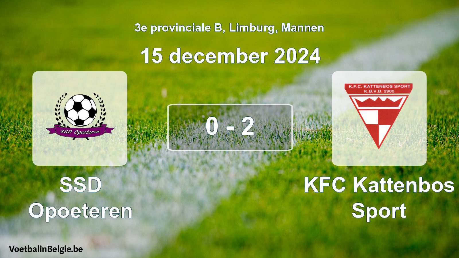 Gespeelde wedstrijd mannenvoetbal: SSD Opoeteren - KFC Kattenbos Sport 0 - 2 (15 december 2024)