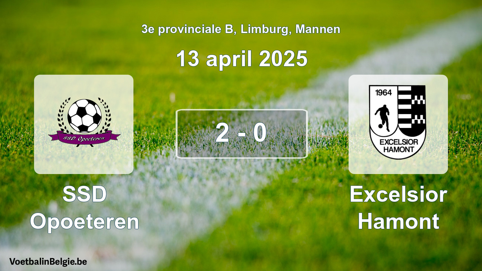 Gespeelde wedstrijd mannenvoetbal: SSD Opoeteren - Excelsior Hamont 2 - 0 (13 april 2025)