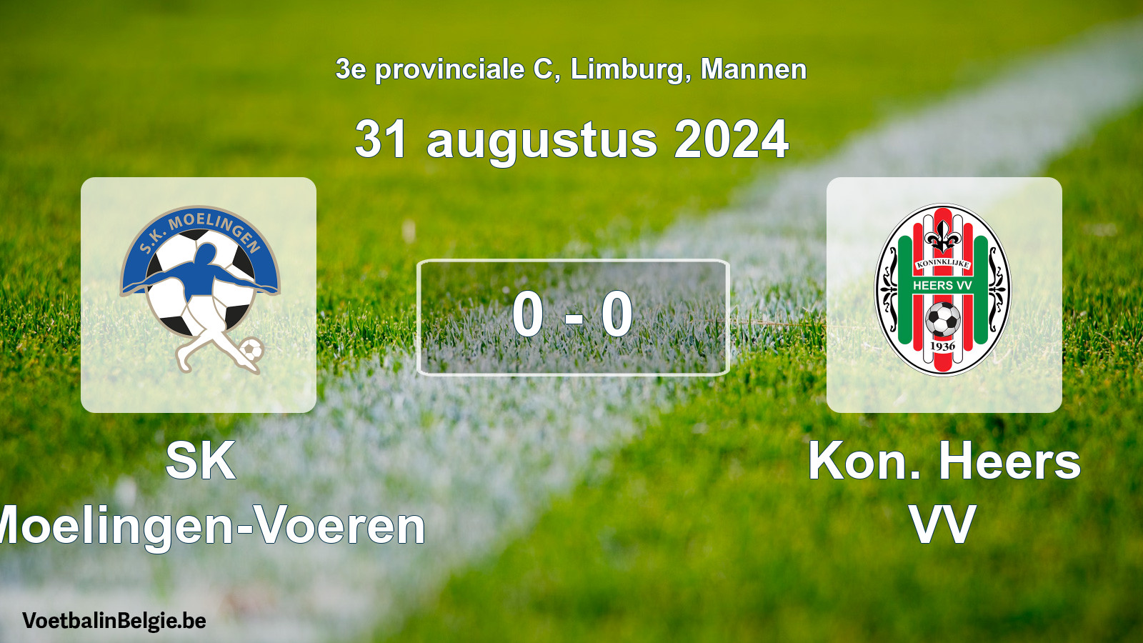 Gespeelde wedstrijd mannenvoetbal: SK Moelingen-Voeren - Kon. Heers VV 0 - 0 (31 augustus 2024)