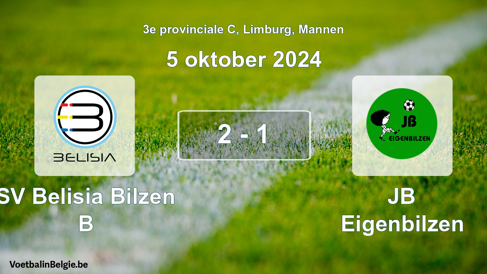 Gespeelde wedstrijd mannenvoetbal: SV Belisia Bilzen B - JB Eigenbilzen 2 - 1 (5 oktober 2024)