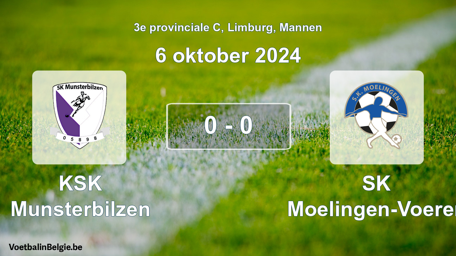 Gespeelde wedstrijd mannenvoetbal: KSK Munsterbilzen - SK Moelingen-Voeren 0 - 0 (6 oktober 2024)