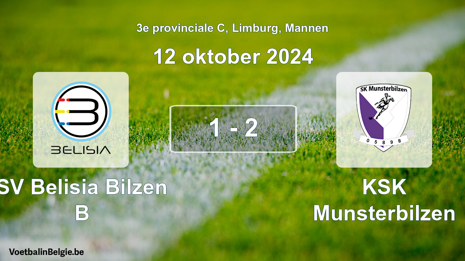 Gespeelde wedstrijd mannenvoetbal: SV Belisia Bilzen B - KSK Munsterbilzen 1 - 2 (12 oktober 2024)