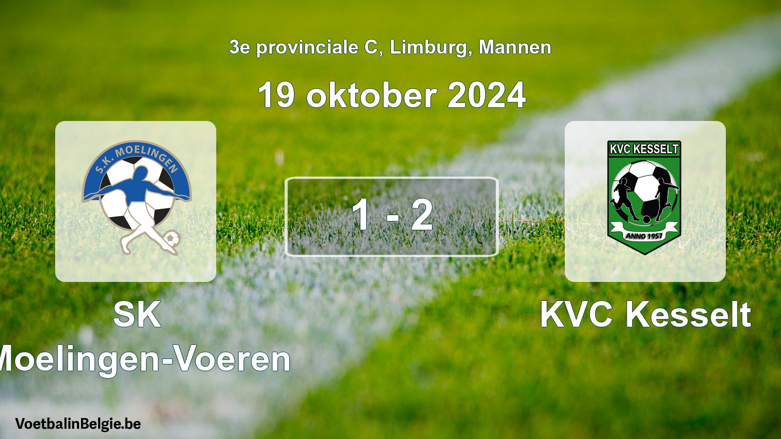 Gespeelde wedstrijd mannenvoetbal: SK Moelingen-Voeren - KVC Kesselt 1 - 2 (19 oktober 2024)